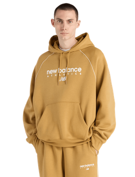 Fleece Herren Kapuzenpullover - Beige - Größe M - Baumwoll-Jersey Beige M