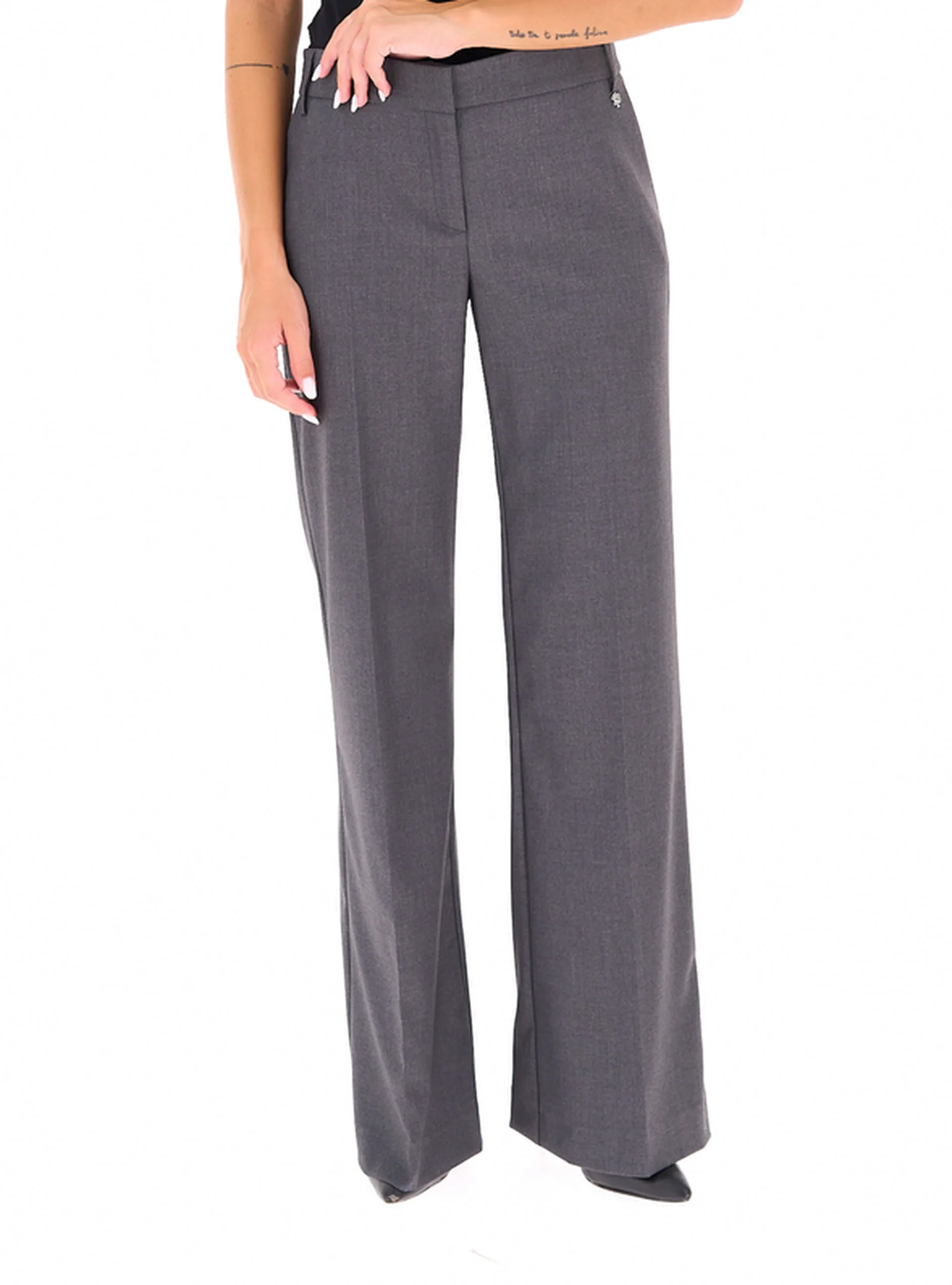 Pantalone misto viscosa GRIGIO SCURO S - Aniye By - FashionsVida