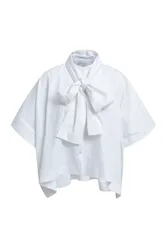 OVERSIZED BLOUSE W/ BOW TIE, 1/2 SL female
