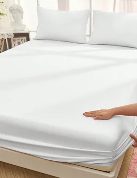 Pieza Sábana ajustada de 100% algodón, ropa de cama, sábana de unicolor, textil para el hogar acogedor, ropa de cama suave y cómoda, protector de - Shein - FashionsVida