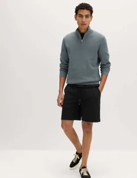 Elasticated Waist Cotton Rich Shorts Black male - M&S - FashionsVida