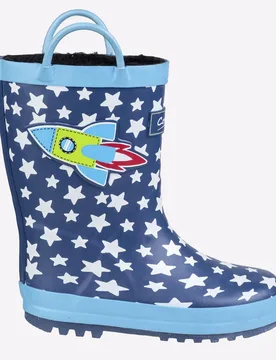 Childrens Unisex Sprinkle Wellingtons Junior - Navy - Size Uk 10 Kids - Cotswold - FashionsVida