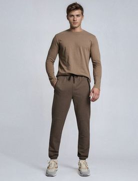 Pantaloni jogger in felpa - caffè