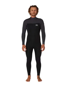 Combinaison Néoprène à Manches Longues Avec Fermeture éclair Dans Le Dos Free Flex 3/2 Mm Black / Charcoal S - Ocean & Earth - FashionsVida