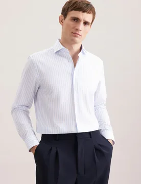 Comfort Business Hemd Gestreift Blau 43 - Seidensticker.com - FashionsVida
