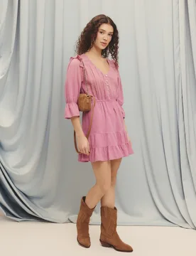 Vestido corto botones - Green Coast - FashionsVida