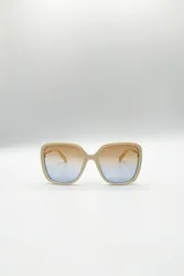Unisex Oversized Square Sunglasses In Beige - Beige - Size: One Size