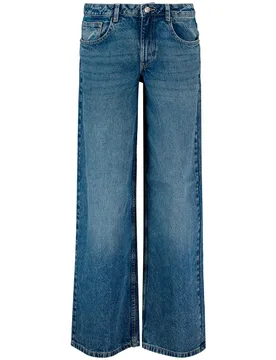 Jeans A Vita Bassa Rita Wide Leg Soft Denim 44 - Balmohk - FashionsVida