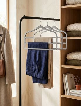 Grucce con barre con finitura vellutata 3 pack - grigio chiaro