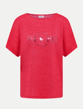 Shirt mit U-Boot-Ausschnitt Rot L - CECIL - FashionsVida