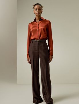 Camicia Donna Seta Elegante con Collo Classico L