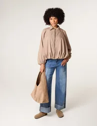 Drape Puffball Zipper Jacket - ONE / MOCHA - female