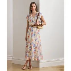 Vestido largo vaporoso con estampado