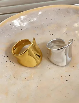 K Real Gold Plated Smooth Irregular Round Ring for Women Men Minimalist Statement Finger Ring Luxury Jewelry Gift - Aliexpress - FashionsVida