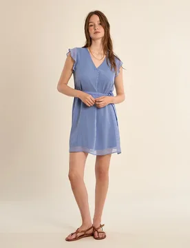 Vestido corto con estampado y volantes - Molly Bracken - FashionsVida