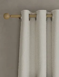 M&S Bouclé Eyelet Curtains Ecru