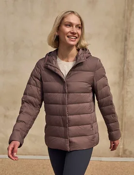 Womens Lightweight Down Packable Jacket - Purple - Purple - Size: 10 - Animal - FashionsVida