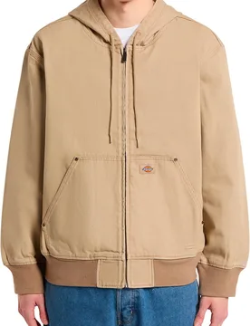 Blouson en coton - Unlined Canvas Hooded Bomber Desert Sand en Coton - Taille M - Beige - Dickies - FashionsVida