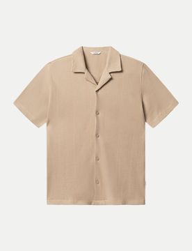Kurzarm-Hemd aus Waffelpiqué-Stoff Beige XL