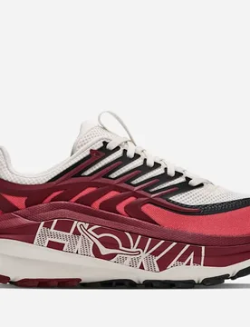 Women's Stinson 8 Trail Shoes in Alabaster/Varsity Burgundy, Size 7.5 - HOKA - FashionsVida