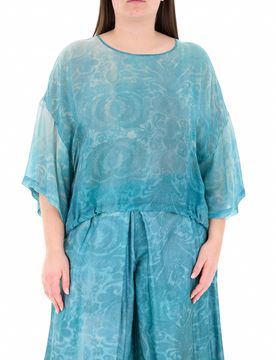 Blusa in viscosa TURCHESE 01