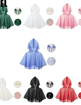 Women Short-style Hooded Star Mesh Tulle Cape Cloak with Rhinestone Clasp for Cosplay Stage Performance Halloween Party - Aliexpress - FashionsVida
