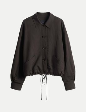 Blouson aus Leinen-Mix Nisari Braun 38