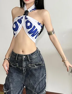 Neck-mounted Crop Top Women Edgy Clothes Y2k Accessories Halter Top Club Outfits Backless Sexy Corset Camison Verano Ropa Mujer - Aliexpress - FashionsVida