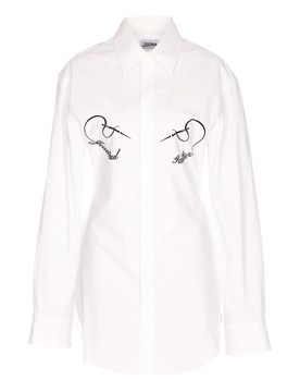 Camicia Bianca Con Chiusura Bottoni Frontali