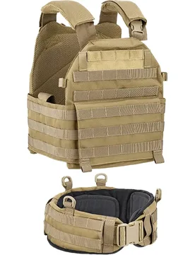 Plattenträger Tactical Vest mit Gürtel - Schwarz Schwarz adult - DEFCON 5 - FashionsVida