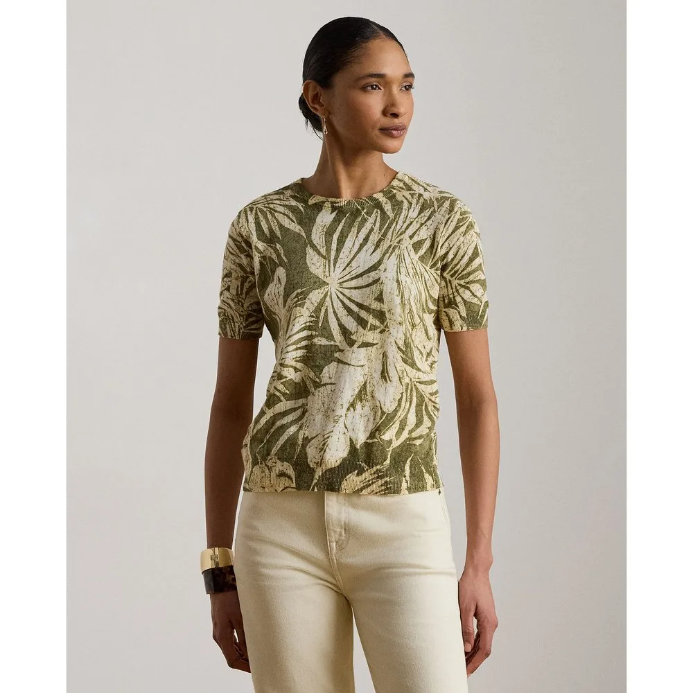 Jersey de mujer floral de mezcla de lino y algodón - Lauren Ralph Lauren - FashionsVida