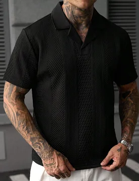 Camisa polo de manga corta para hombre, unicolor, estilo minimalista, casual, versátil para uso diario - Shein - FashionsVida