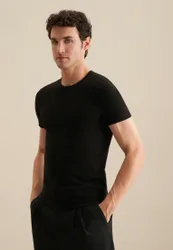 Rundhals Unterzieh-T-Shirt Schwarz M