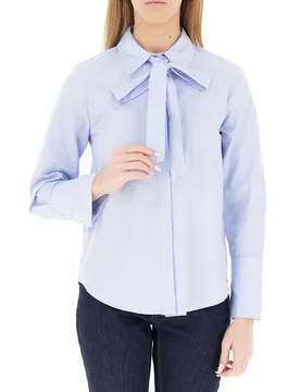 Camicia con fiocco AZZURRO OXFORD 48 - I Blues - FashionsVida