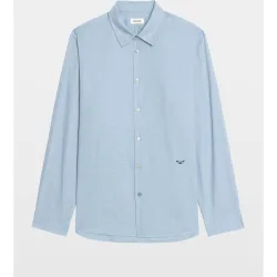 Zadig & Voltaire - Camisa de hombre entallada de mangas largas de voile de algodón