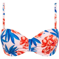 Top de bikini bandeau con aro, con relleno y con tejido italiano de alta gama de la línea sauvage