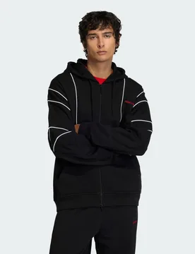 FELPA CON CAPPUCCIO CUTLINE M Black - Adidas - FashionsVida