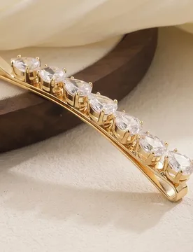 Elegant Cubic Zirconia Hair Barrette, Sparkling CZ Stone Hair Clip, Luxury Decorative Hair Accessory for Brides & Bridesmaids - Aliexpress - FashionsVida