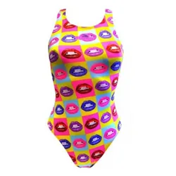 Lips Swimsuit Fuchsia 7-8 Years Girls