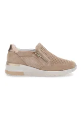 Sneakers con Zip Beige 19832 38