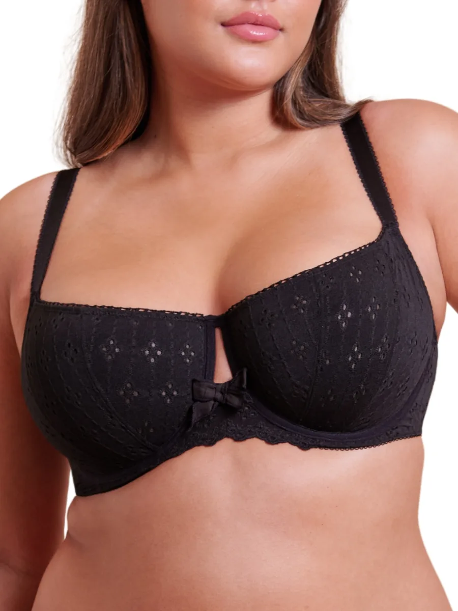 Womens Flora Balcony Bra - Black Polyamide - Size 38h - Curvy Kate - FashionsVida