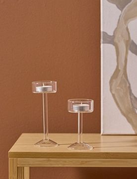 Set di portacandele trasparenti 2 pack - clear