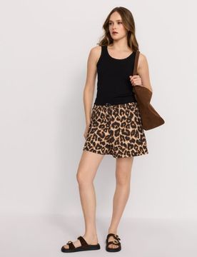 Top in viscosa con spalline - nero