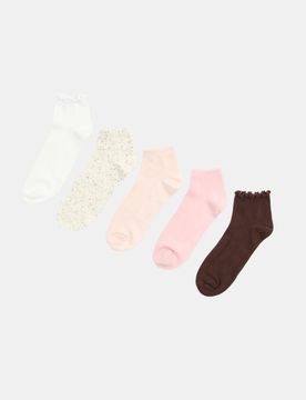 Confezione da 5 paia di calzini a costine con cotone - multicolor
