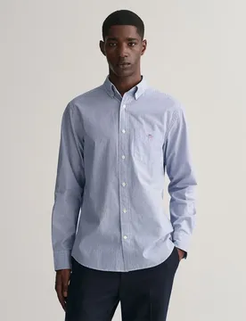 Camicia A Maniche Lunghe Reg Banker College Blue S