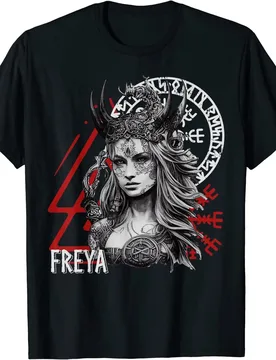 Norse Myth Goddess Freya Scandinavian Nordic Warrior T-Shirt 100% Cotton O-Neck Short Sleeve Summer Casual Mens T-shirt - Aliexpress - FashionsVida