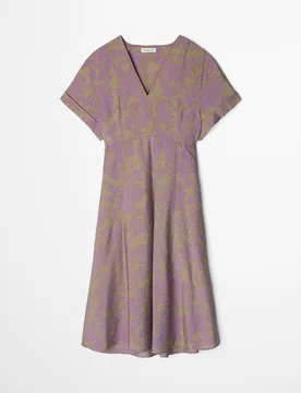 Vestido midi con forma de arruga de mezcla de viscosa estampada - MARC O'POLO - FashionsVida