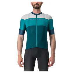 Maglia A Maniche Corte Sezione Deep Blue / Quetzal Green