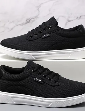 Deportivo Zapatillas deportivas para hombres , con estampado de letra con cordón delantero Zapatillas de skate - Shein - FashionsVida