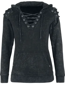 Rock Kapuzenpullover - Stay Awake - M bis XXL - für Damen - Größe M - grau - Frauen - female - Rock Rebel by EMP - FashionsVida